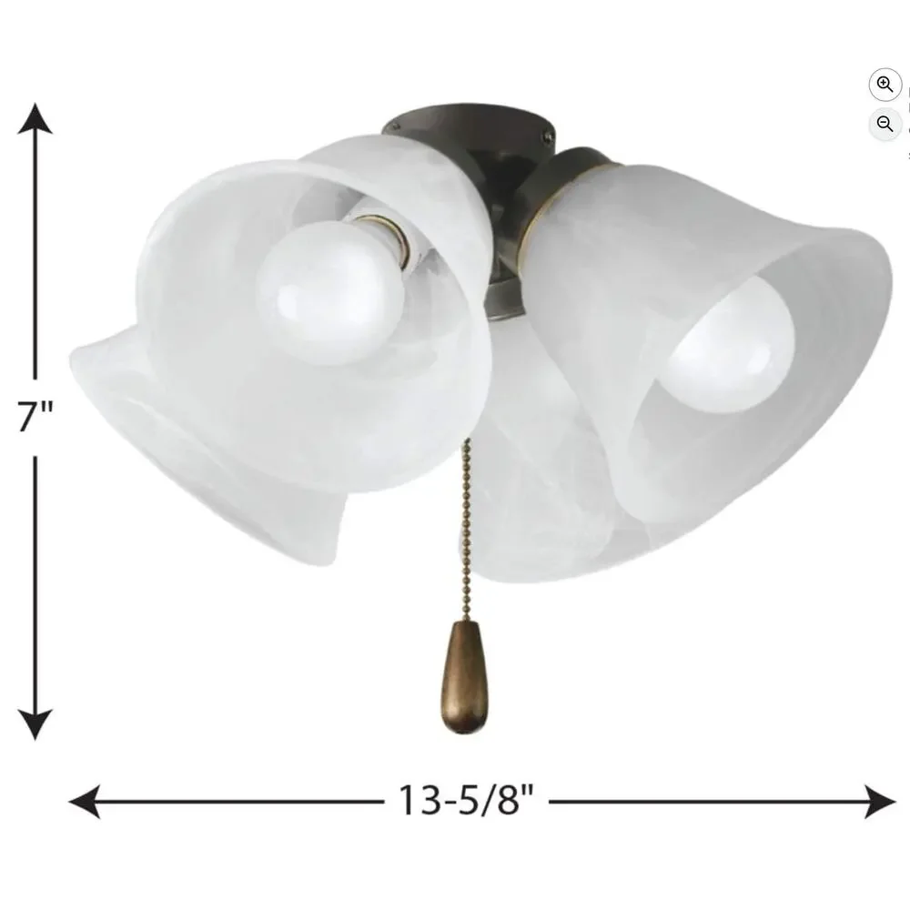 Progress Lighting P2643-20WB Fan Light Kit, Antique Bronze